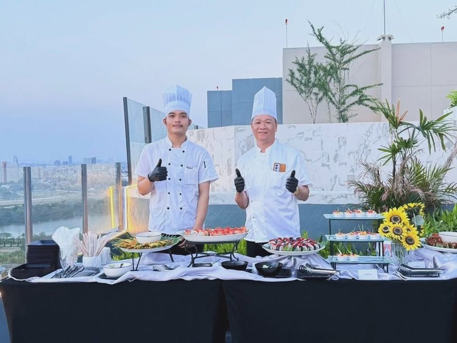 TESCA chefs at an offsite catering setup